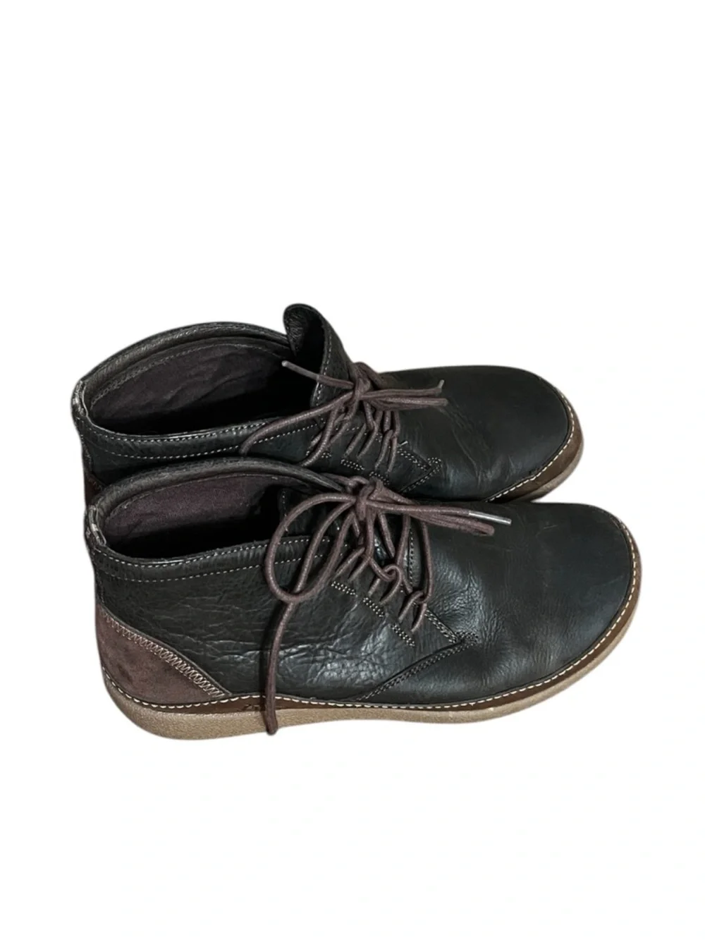 Chaco Men's Black Leather Chukka Boots with Brown Welt
